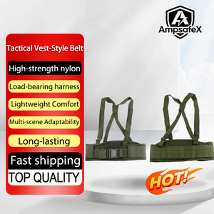 เข็มขัดอเนกประสงค์ลายพรางแอมพ์เซฟเอ็กซ์ สำหรับกิจกรรมกลางแจ้งแบบยุทธวิธี ระบบ MOLLE รองรับหลัง ทำจากไนลอน ขนาด 100 ซม. สีดำเขียว แบบสั่งทำพิเศษ - Product Image 1