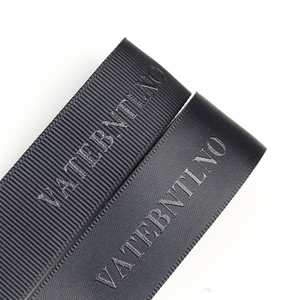 Ruộng băng grosgrain polyester in nổi 3D mạ bạc thiết kế tùy chỉnh, logo cá nhân hóa 100mm dùng gói quà - Lude - Product Image 5