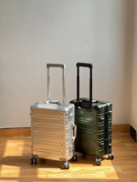 Valise à roulettes rigide unisexe en alliage aluminium-magnésium de 24 pouces avec serrure TSA, étanche