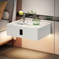 Table de chevet suspendue intelligente avec chargeur sans fil, lumière à capteur, murale, moderne, multifonctionnelle pour chambre et salle à manger