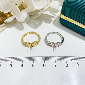 Base para Anillo de Plata S925, Accesorios para Perlas DIY, Anillo de Moda con Cuentas Redondas de 8-10 mm, Soporte para Joyería-10476 - Product Image 3