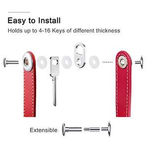 Yüksek kaliteli PU + metal organizatör anahtarlık anahtar tutucu hakiki deri akıllı klip klasör anahtarlık kompakt - Product Image 3