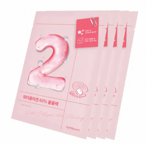 Masque en tissu hydratant coréen No.2 Water Collagen 65% Voluming (10 unités) pour une peau repulpée, anti-âge et hydratante - Product Image 3