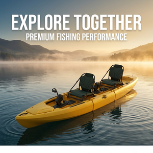 Kayak de pêche à hélice jaune à deux places, sectionnel, à coque divisée, double pédalier, <span class=keywords><strong>rigide</strong></span>, pour océan et lac, en promotion - Product Image 2