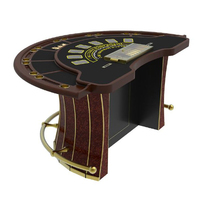 YH Luxueux Black Jack Gamble Table Casino Mesa De Blackjack Poker Table Avec Chips Plateau Repose-pieds