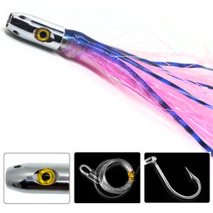 Leurres à jupe d'eau salée à la traîne: leurres gréés et sac noir inclus pour attraper tous les poissons pélagiques prédateurs dans l'océan, y compris D - Product Image 2