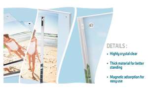 Marco de Fotos Magnético Acrílico de Doble Cara de 4x6 y 5x7 Pulgadas, con Soporte para Escritorio - Product Image 4