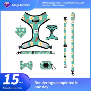 Conjunto de Correa de Tracción Huasong Personalizada, Correa de Pecho para Perros, Correa de Tracción para Perros con Estampado de Tostadas y Huevos - Product Image 5