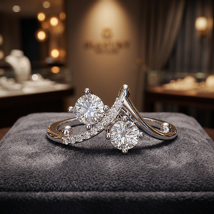 Anillo de Compromiso para Mujer con Diamante Sintético Cultivado en Laboratorio, Corte Brillante Aurum Diam, Color E, Certificado EGL, Plata 925, Lujoso para Boda - Product Image 1