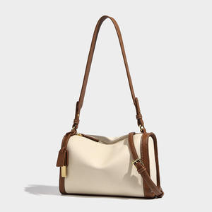 2025 nuevo bolso a juego de color beige claro verde oscuro correa de hombro ajustable bolso de hombro de cuero versátil diario - Product Image 5