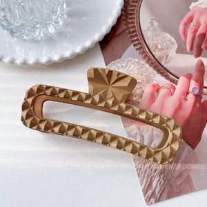 Large Square Hair <b>Clips</b> 13 Cm Quilted Design For Women Daily Use - Product Image 4