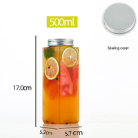 Gobelets en plastique jetables pour jus PET, gobelets tendance pour thé au lait, bouteilles rectangulaires pour boissons