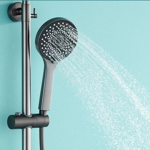 Juego mezclador de <span class=keywords><strong>ducha</strong></span> de lluvia montado en la pared de baño de lujo, manija doble, latón cromado, cerámica pulida, precio de fábrica, bañeras, duchas - Product Image 5