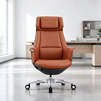 Chaise de bureau pivotante exécutive moderne et réglable, chaise de bureau en cuir PU, chaise de patron ergonomique