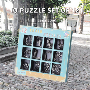 <span class=keywords><strong>IQ</strong></span> Toys Lot de 12 puzzles éducatifs en fil métallique Casse-tête Jeu d'esprit <span class=keywords><strong>Test</strong></span> de QI Jeu de déverrouillage - Product Image 2