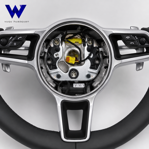 Volante de Cuero Negro de Alta Calidad, Compatible con Panamera, Boxster, Taycan, <span class=keywords><strong>Carrera</strong></span> <span class=keywords><strong>GT</strong></span> 912, 914, 918, <span class=keywords><strong>924</strong></span>, 928, 930, 959, 968 - Product Image 4