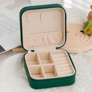 Customizable logo Mini PU Leather Travel Jewelry Packaging High Quality Jewelry <b>Box</b> for Gifts - Product Image 3