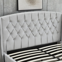Cadre de lit à la mode en cuir synthétique rembourré grand lit avec rangement grand lit double italien de luxe avec rangement