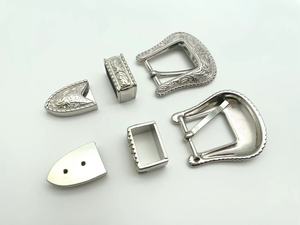 Ensemble de 3 boucles de ceinture de luxe personnalisées en métal de style western, avec petites vis de fixation, pour ceintures et chaussures - Product Image 3