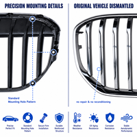 Grille de calandre avant en gros pour BMW Série 7 G12 LCI 2020 2021 2022 730Li 740Li 750Li, chromée, à lamelle unique, fixation directe par boulons