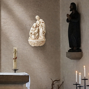 Statue <span class=keywords><strong>de</strong></span> <span class=keywords><strong>la</strong></span> <span class=keywords><strong>Sainte</strong></span> Famille en résine, Fontaine à eau bénite, Bassin d'eau <span class=keywords><strong>de</strong></span> bénédiction catholique, Figurine, Décoration religieuse <span class=keywords><strong>de</strong></span> bureau ou murale, Cadeau d'église - Product Image 3