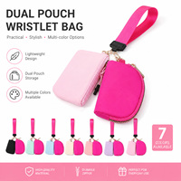 Dompet Koin Unisex Bahan Nylon Anti Air dengan Ritsleting, Tempat Kartu, Kantong Mini, Tempat AirPods, Gantungan Kunci, Cocok untuk Perjalanan