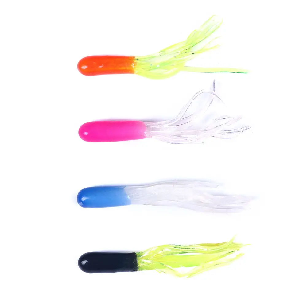 Pesca tubo atraer 45mm pequeño mini Calamar de plástico suave cebo de pesca señuelo suministros de pesca