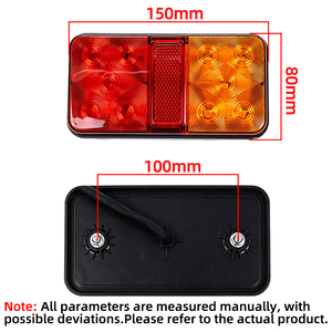 Nouveau feu arrière combiné rectangulaire à LED pour remorque, réflecteur, stop, frein, clignotant 12-24V pour camion, bateau, caravane, fourgon Yuge - Product Image 2