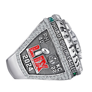 Anello del Campionato 2024 dei Philadelphia Eagles, Raffinato Anello Sportivo Placcato <span class=keywords><strong>Oro</strong></span> <span class=keywords><strong>e</strong></span> <span class=keywords><strong>Argento</strong></span> con Diamanti Incastonati a Griffe, Gioiello alla Moda - Product Image 3