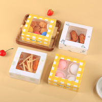 Boîte à pâtisserie personnalisable de quatre 4/6/8 pièces emballées pour tarte aux œufs frites et dessert emballage en carton à fenêtre UV Snow Mei Niang