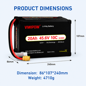 Batterie de drone industrielle 10C à décharge continue 20Ah 45.6V, longue autonomie pour drones de relevé et de cartographie - Product Image 1