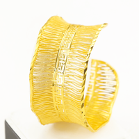 Bracelet large en cuivre plaqué or 24 carats Z H Vintage, style géométrique ajouré, bijoux arabes de Dubaï, vente en gros, mode féminine