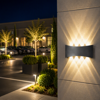 Lampes murales LED résidentielles à prix d'usine, homologuées CE, en aluminium, étanches IP65, à intensité variable, pour éclairage vers le haut et vers le bas