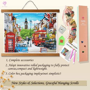 Pintura de Diamantes Paisaje Urbano de Londres, Kit de Arte DIY con Diamantes Cuadrados y Cristales de Estrás, Decoración Rectangular - Product Image 4