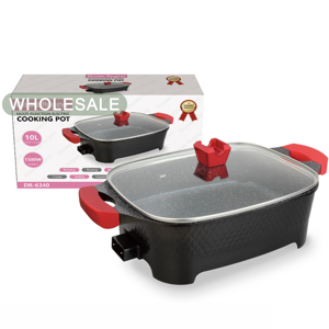 Chaude 10L Carré Maifan Pierre Fabrication Professionnelle <span class=keywords><strong>Meilleur</strong></span> Prix Qualité Supérieure Brûleur Unique <span class=keywords><strong>Wok</strong></span> Poêle Électrique BBQ Pan - Product Image 4