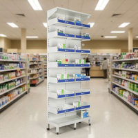 Étagère de rangement et de présentation de médicaments portable et réglable à 4/5/8 niveaux pour hôpitaux, cliniques, pharmacies et écoles