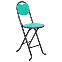 Tabouret de bar pliable de qualité commerciale ZDY-78 avec siège rouge et cadre noir, design moderne, garantie de 2 ans