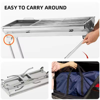 Barbecue portatif multifonctionnel en métal pour camping en plein air Barbecue à charbon pliable en acier inoxydable facile à transporter