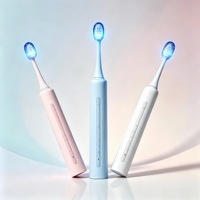 Brosse à dents électrique sonique avec fonction de blanchiment par lumière bleue, rechargeable par USB, étanche IPX7, 5 modes, brosse à dents électrique pour adultes