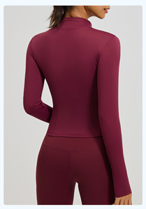F75 Vente chaude Vêtement de sport à manches longues Respirant Confortable Haute qualité Vêtement de sport de fitness Fermeture éclair avant Veste de yoga - Product Image 6
