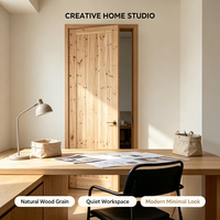 Factory Wholesale Solid Cedar Flat Solid Wood Interior Door Bulk Supply Natural Timber Door