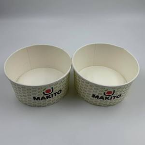 Venta al por Mayor de Tazones de Papel Kraft Blancos Desechables para Envasado de Alimentos con Tapa, Impresión Personalizada - Product Image 5