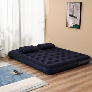 Matelas pneumatique gonflable portable en velours floqué, taille Queen, avec oreillers, <span class=keywords><strong>lit</strong></span> pneumatique double pour le camping en plein air, meubles <span class=keywords><strong>de</strong></span> maison - Product Image 2