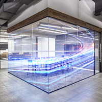 Pantalla LED Flexible Transparente Ultrafina, Película LED Transparente Adhesiva para Instalación de Adhesivos