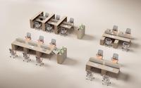 Poste de travail de bureau haut de gamme avec cloison modulaire et mobilier moderne pour bureau de 2/4/6/8 personnes
