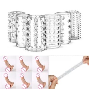 STELLAR PATH Anneau pénien en silicone souple transparent pour retarder l'éjaculation, manchon de préservatif, jouet sexuel masculin, modèle de godemichet - Product Image 3