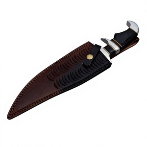 Couteau Bowie à lame fixe en acier sur mesure, manche en bois, pour usage extérieur, avec étui en cuir, à vendre - Product Image 4