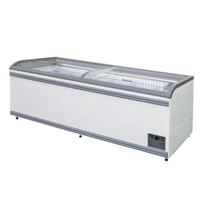 Congélateur coffre commercial à vitre incurvée 500L-700L, vitrine à glaces à porte coulissante pour <span class=keywords><strong>supermarché</strong></span> - Product Image 4