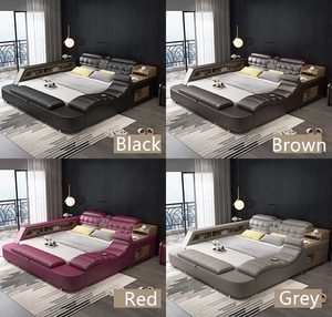 <span class=keywords><strong>Lit</strong></span> double multifonctionnel en cuir, meuble de chambre à coucher moderne, <span class=keywords><strong>lit</strong></span> de massage avec audio, conception - Product Image 6