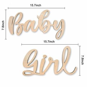 En stock: Adhesivos de pared de madera Oh Baby para bebés, niños y niñas, decoraciones para fiestas de cumpleaños, piezas de madera para el primer cumpleaños. - Product Image 4
